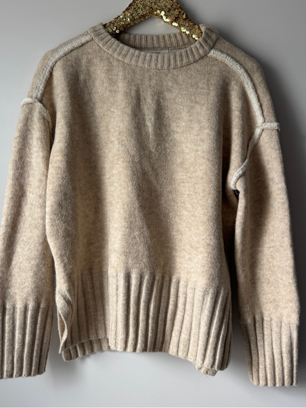NWT exposed seam sweater